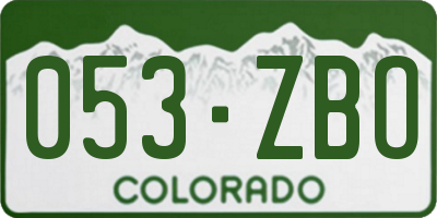 CO license plate 053ZBO