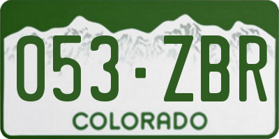 CO license plate 053ZBR