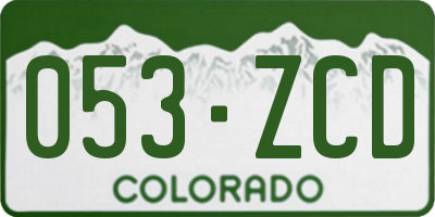 CO license plate 053ZCD