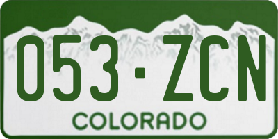 CO license plate 053ZCN