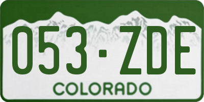 CO license plate 053ZDE