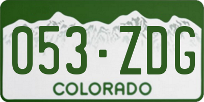 CO license plate 053ZDG
