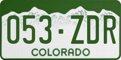 CO license plate 053ZDR