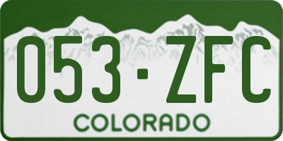 CO license plate 053ZFC