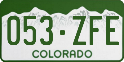 CO license plate 053ZFE