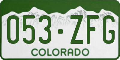 CO license plate 053ZFG
