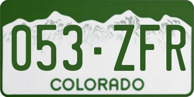 CO license plate 053ZFR