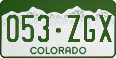 CO license plate 053ZGX