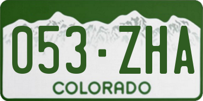 CO license plate 053ZHA