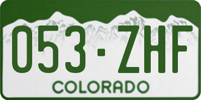 CO license plate 053ZHF