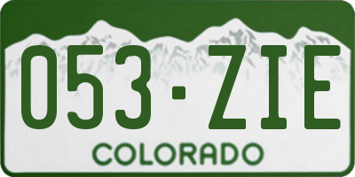 CO license plate 053ZIE