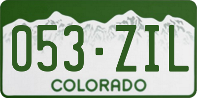 CO license plate 053ZIL