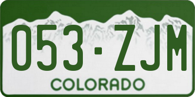 CO license plate 053ZJM