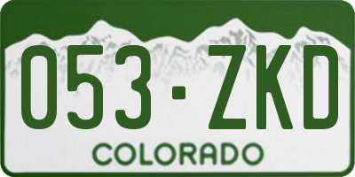 CO license plate 053ZKD