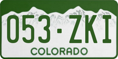 CO license plate 053ZKI