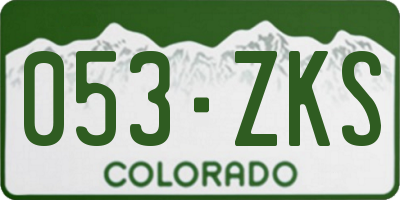 CO license plate 053ZKS