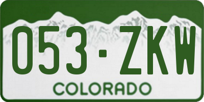 CO license plate 053ZKW