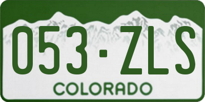 CO license plate 053ZLS
