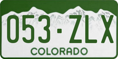 CO license plate 053ZLX