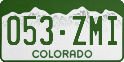 CO license plate 053ZMI