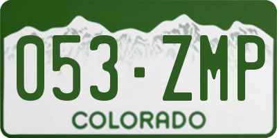 CO license plate 053ZMP