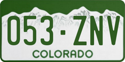 CO license plate 053ZNV