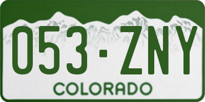 CO license plate 053ZNY