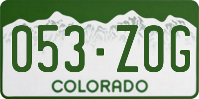 CO license plate 053ZOG