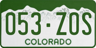 CO license plate 053ZOS