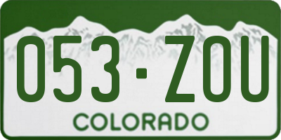 CO license plate 053ZOU