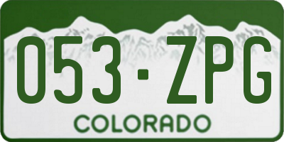 CO license plate 053ZPG
