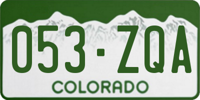 CO license plate 053ZQA
