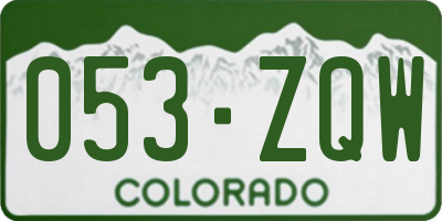 CO license plate 053ZQW