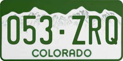 CO license plate 053ZRQ