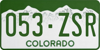 CO license plate 053ZSR