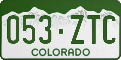 CO license plate 053ZTC