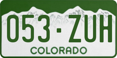 CO license plate 053ZUH