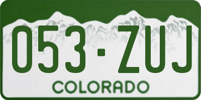 CO license plate 053ZUJ