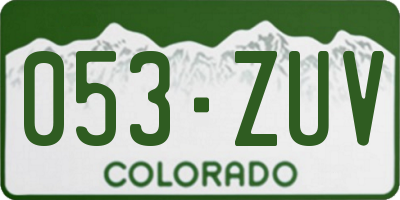 CO license plate 053ZUV
