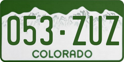 CO license plate 053ZUZ