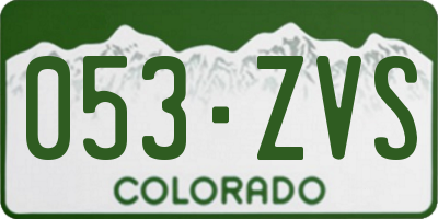 CO license plate 053ZVS