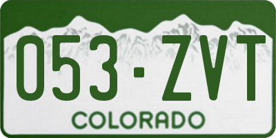 CO license plate 053ZVT