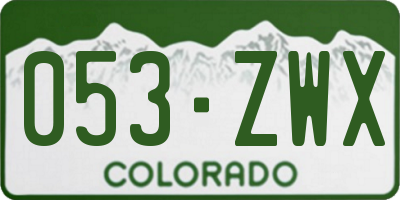 CO license plate 053ZWX