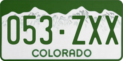CO license plate 053ZXX