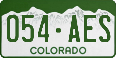 CO license plate 054AES