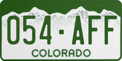CO license plate 054AFF