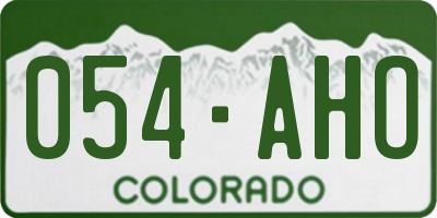 CO license plate 054AHO