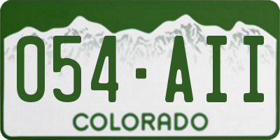 CO license plate 054AII