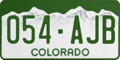 CO license plate 054AJB