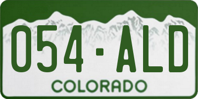 CO license plate 054ALD